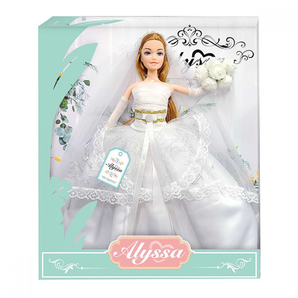 Кукла шарнирная 'Невеста с букетом'