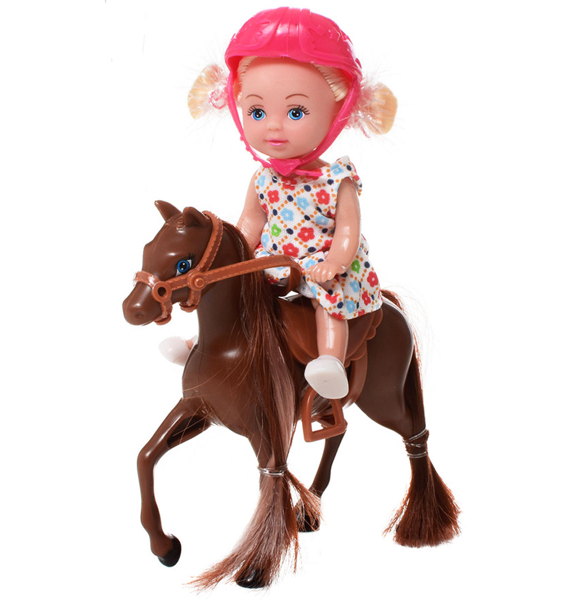 Кукла маленькая Defa с лошадкой и рюкзаком