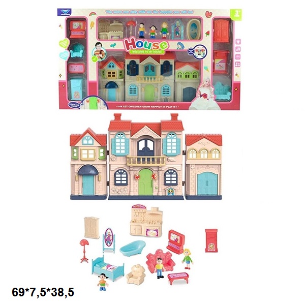 Ляльковий музичний будиночок з сім'єю та меблями 'Моя сім'я'