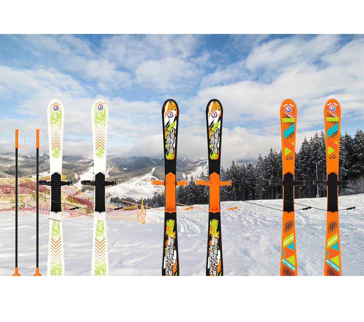 Лижі дитячі з палицями