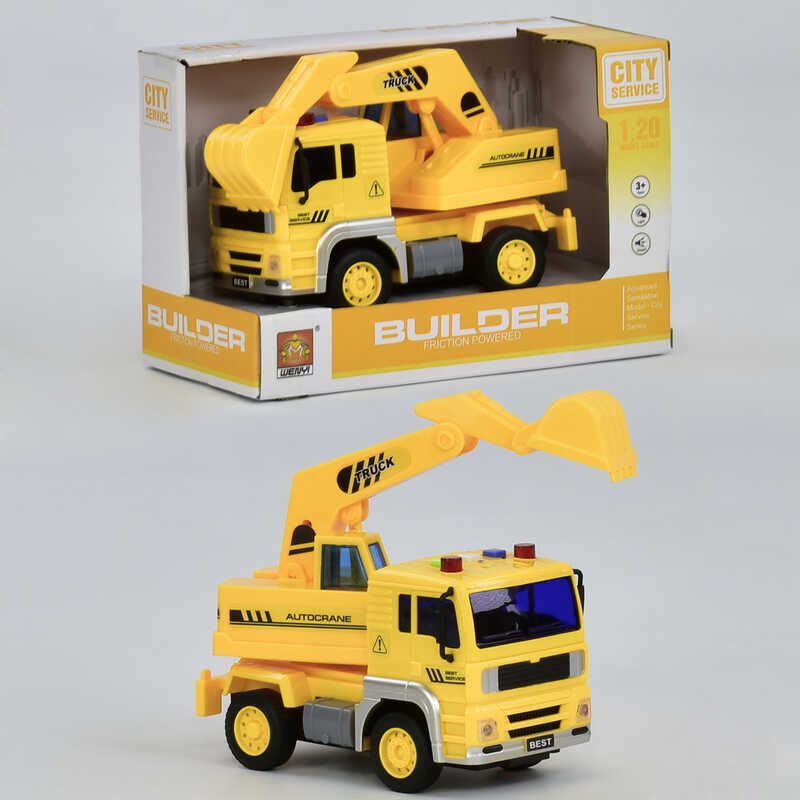 Машина-Екскаватор інерційна на батарейках з підсвічуванням