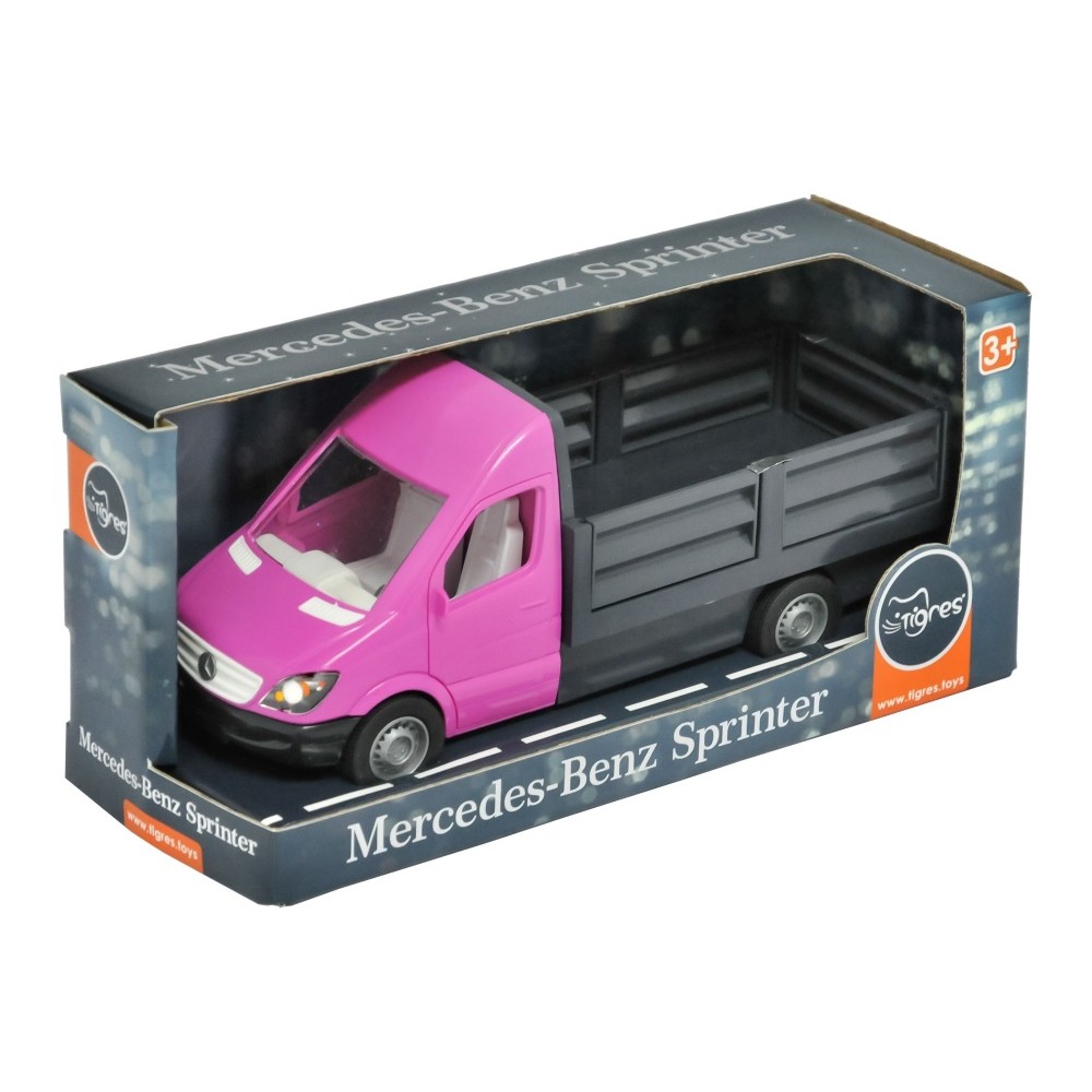Машина пластиковая 'Mercedes-Benz Sprinter' бортовой розовая кабина