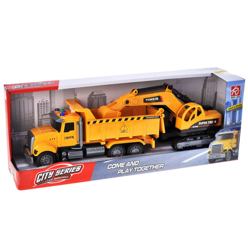 Машина самосвал с экскаватором