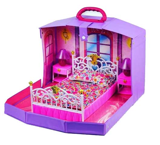 Мебель для кукол в чемодане 'Спальная комната'