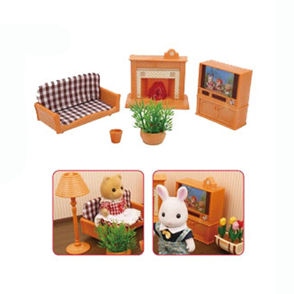 Мебель игрушечная 'Гостиная с камином и телевизором'