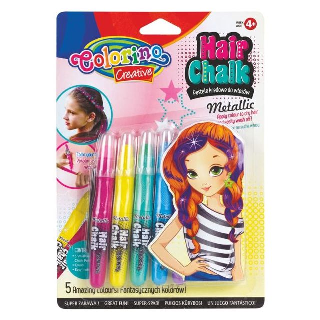 Мел-карандаш для волос 5 цветов 'COLORINO'
