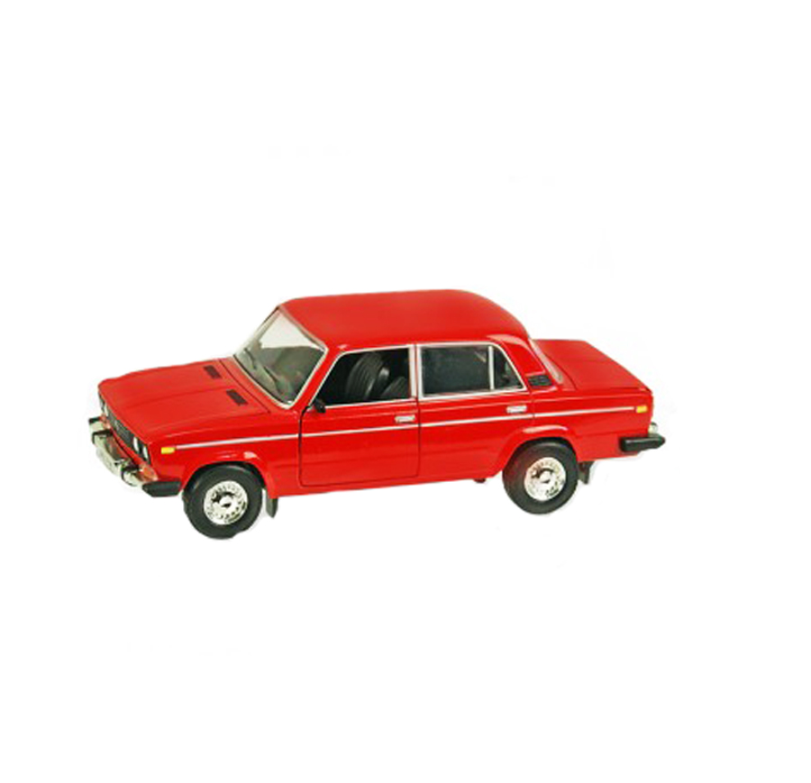 Модель легкового автомобиля - Ваз 2106 Жигули, инерционная, открываются двери, 12 см, оранжевая