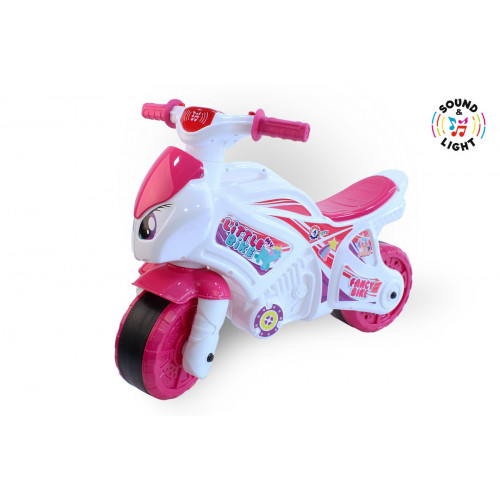 Мотоцикл музыкальный для девочки 'Бело-розовый'
