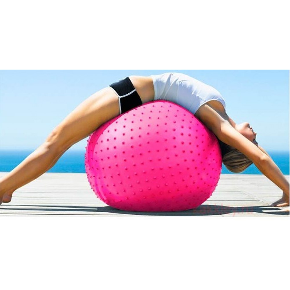 Мяч для фитнеса 'Розовый' шипованный 65 см