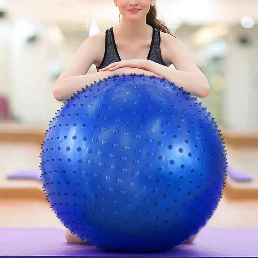 М'яч для фітнесу 'Синій' шипований 55 см