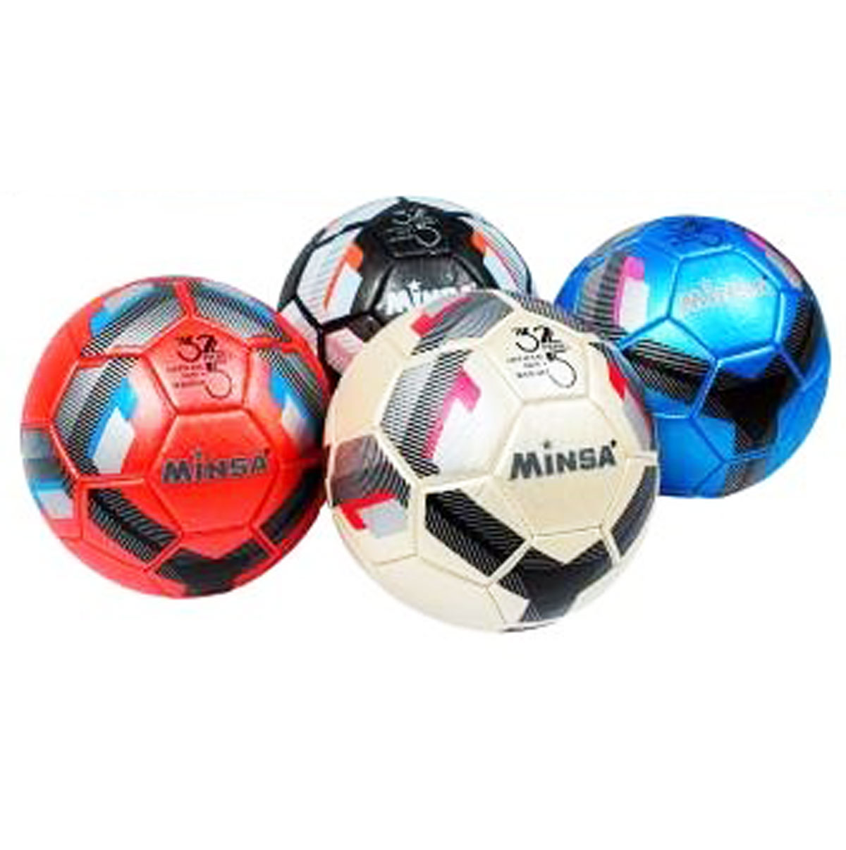 Мяч футбольный 'Minsa' 4 вида