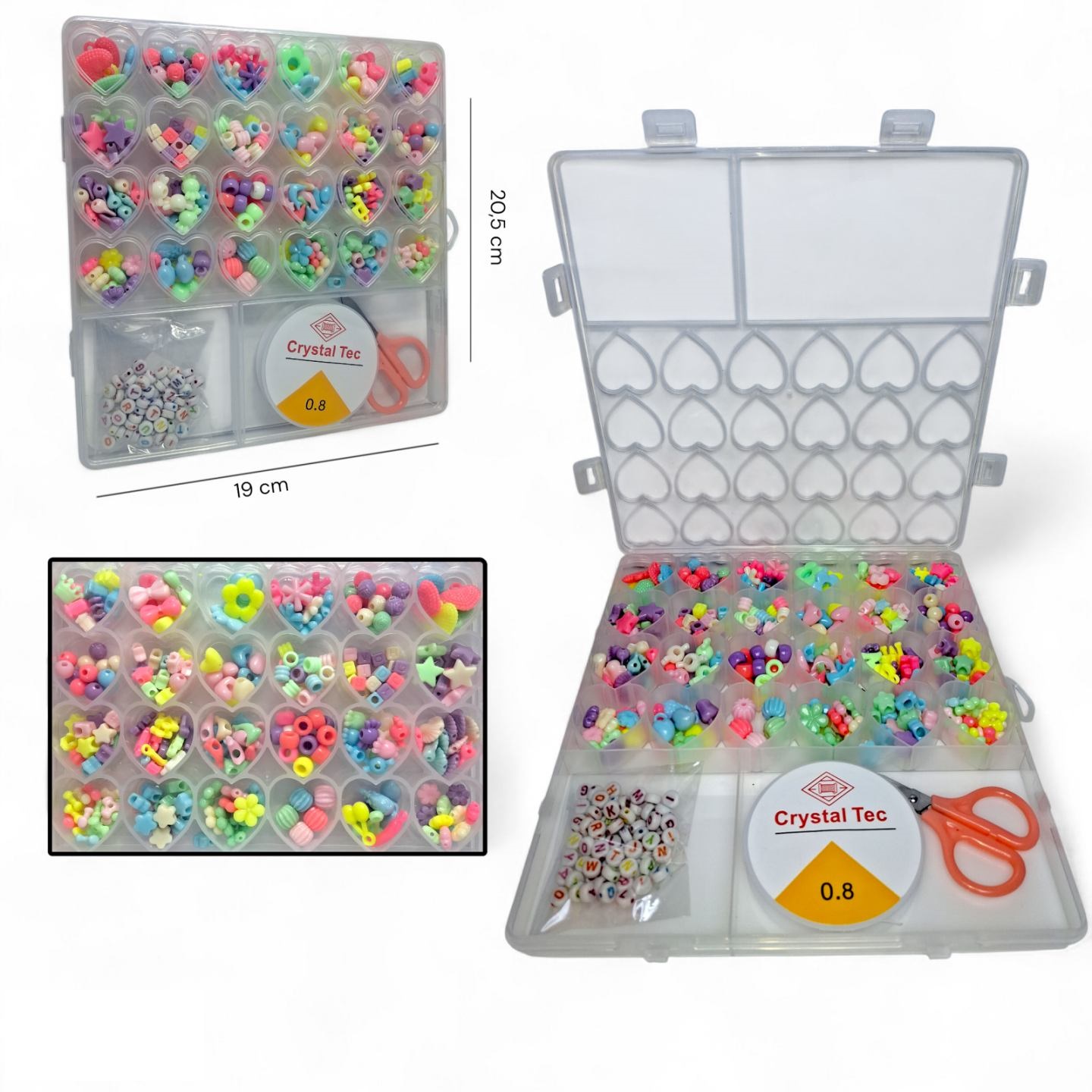 Набір намистин у пластиковому боксі для створення прикрас