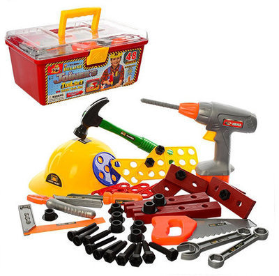 Набор детских инструментов строителя в чемодане