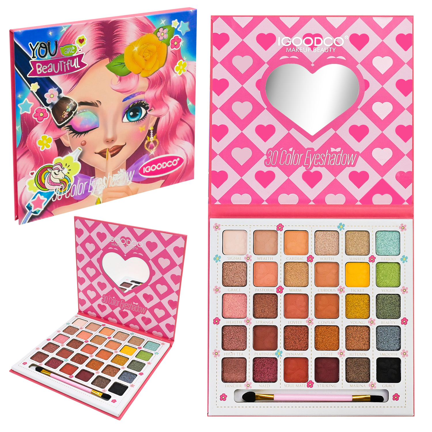 Набор детских теней с зеркалом