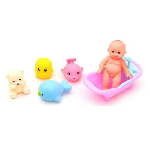 Набор для купания 'Пупс с игрушками и ванной'