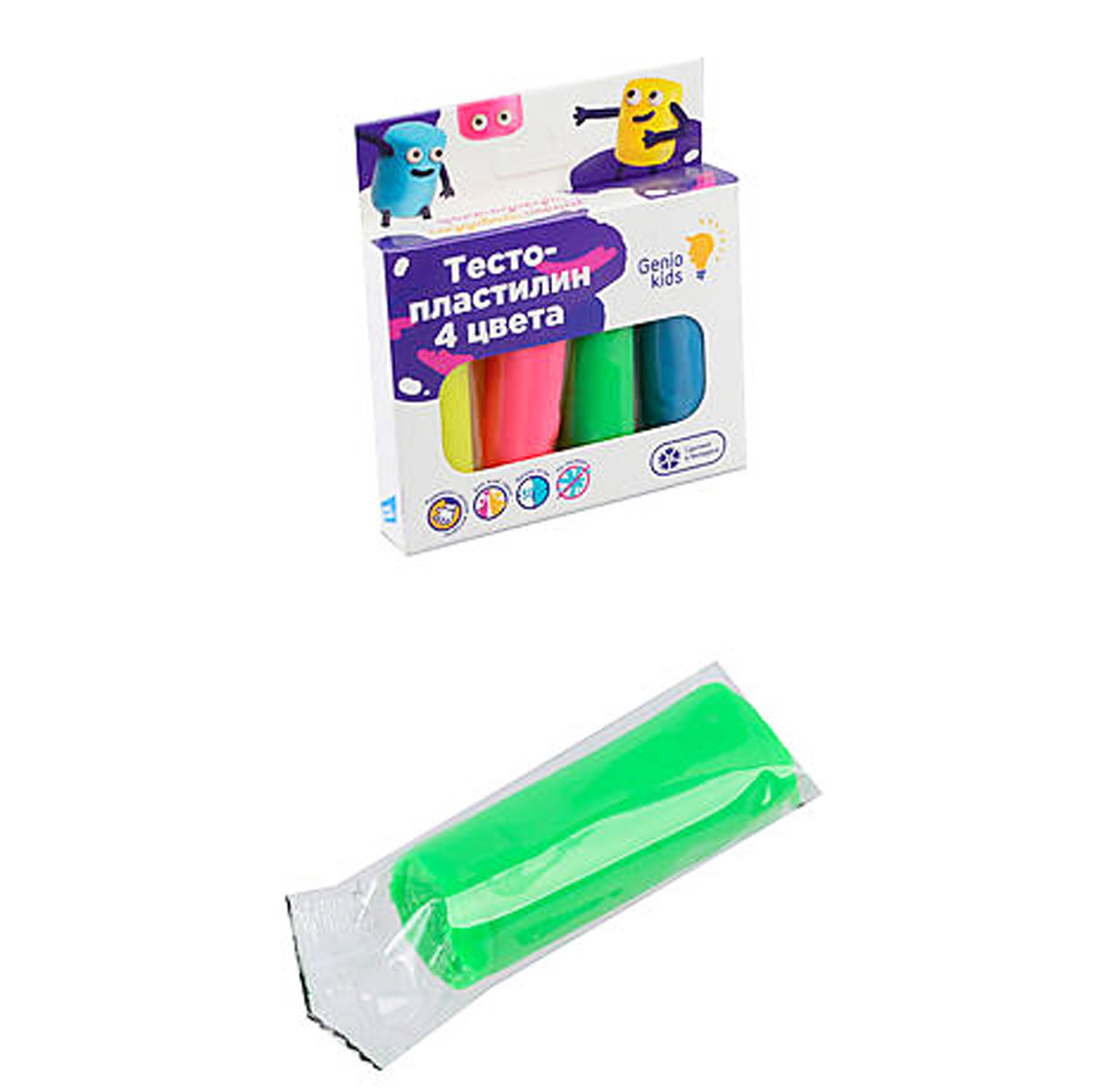 Набор для лепки Genio Kids 'Тесто-пластилин 4 цвета'
