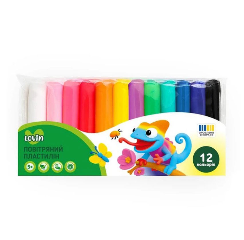 Набір для ліплення з повітряним пластиліном 12 кольорів