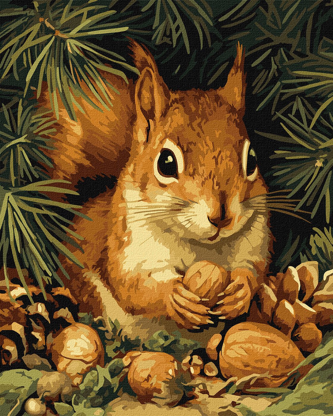 Набір для розпису по номерах 'Білочка та горішки'