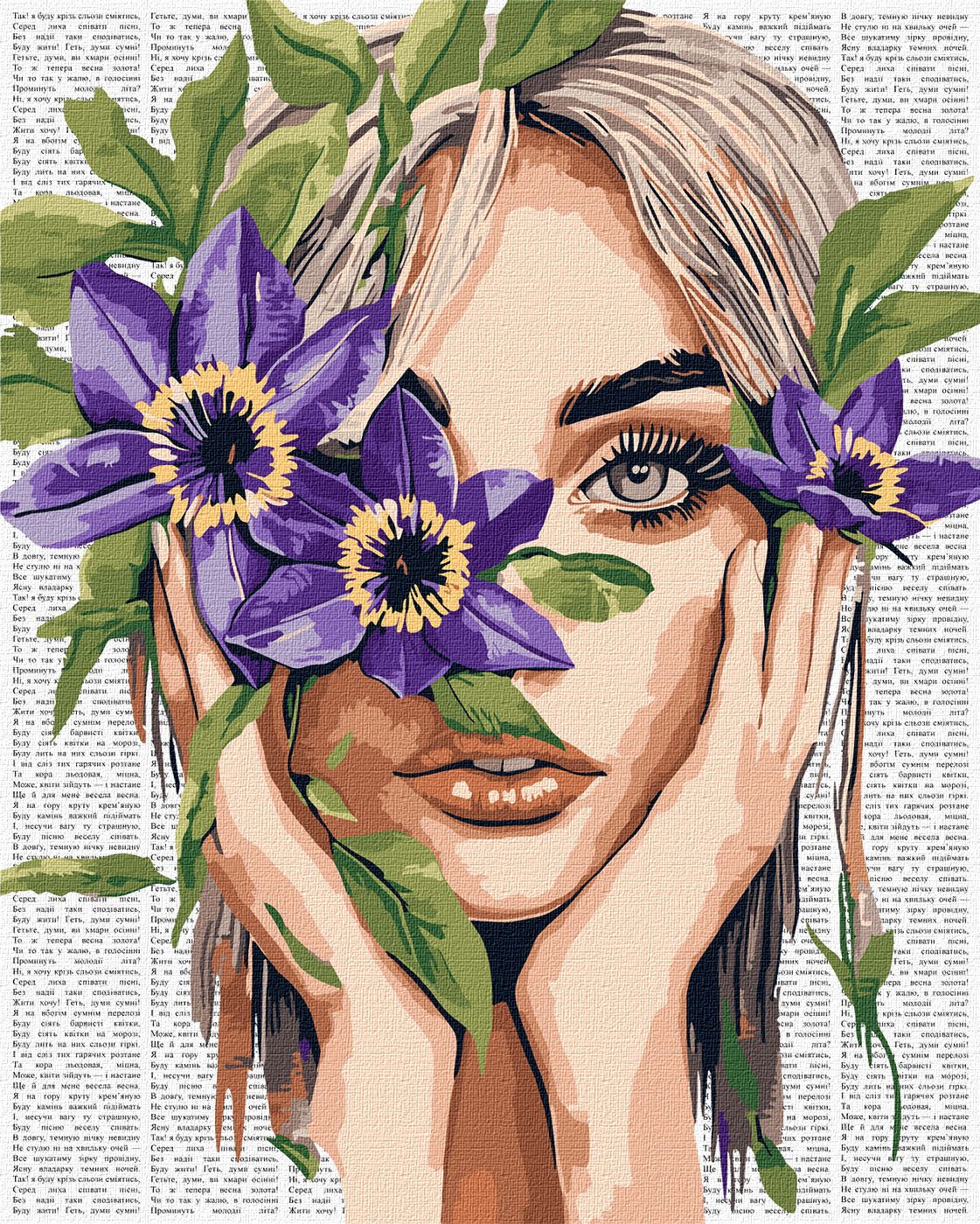 Набор для росписи по номерам 'Красочная поэзия: Клематис'