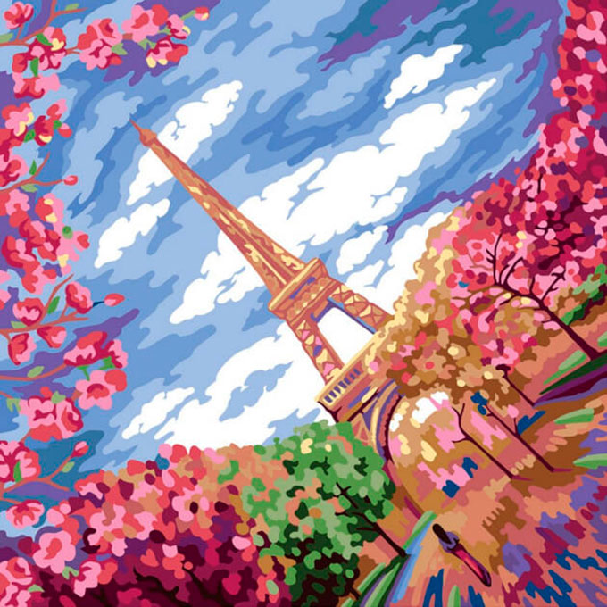 Набор для росписи по номерам 'Весенний Париж'