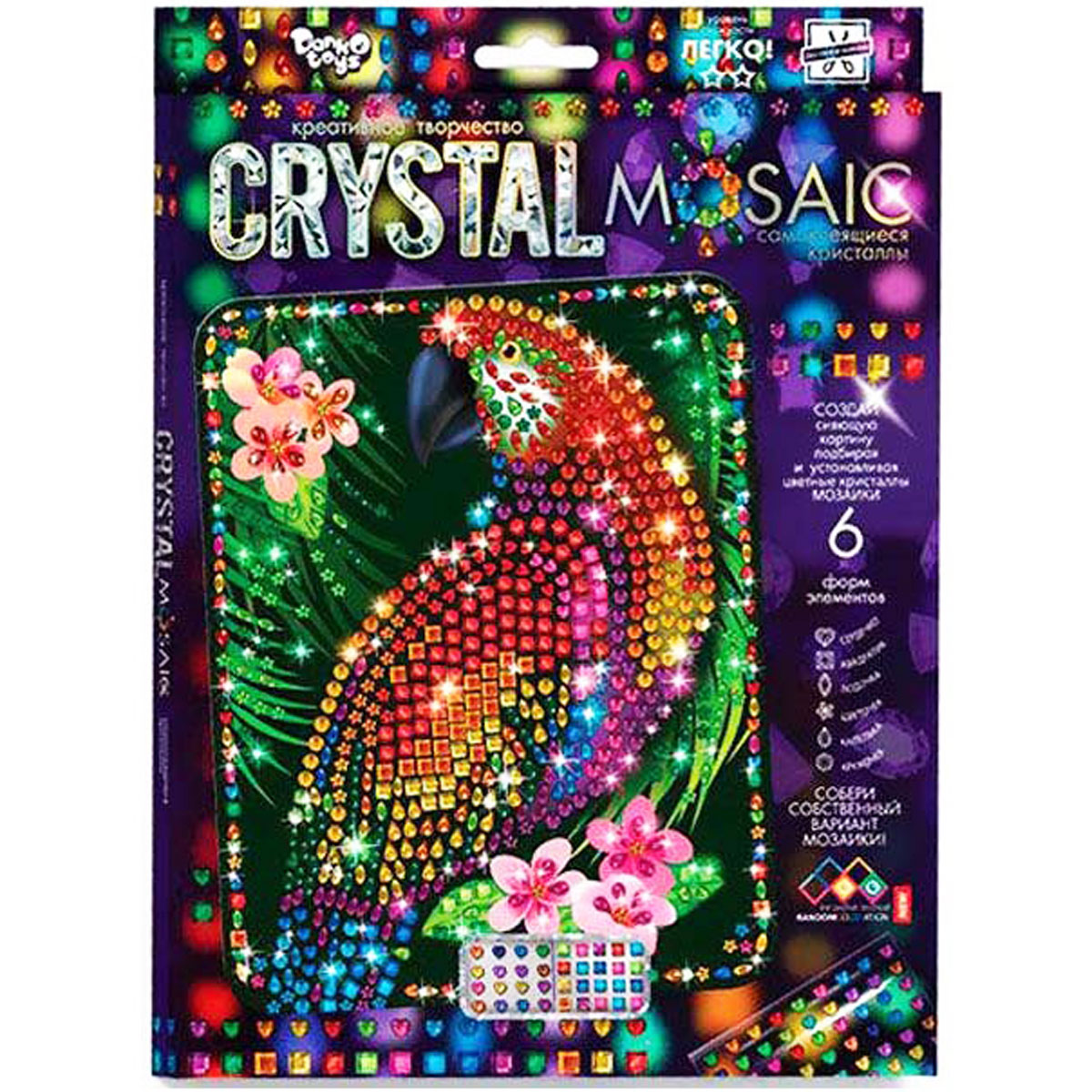 Набор для творчества кристальная мозаика 'Попугай'