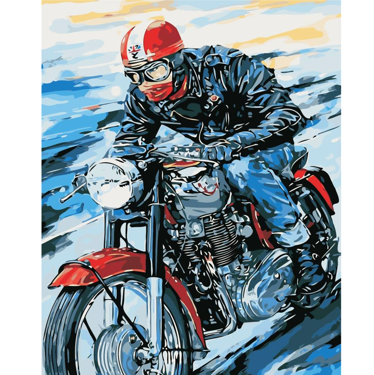 Набор для творчества роспись по номерам 'Мотоциклист'
