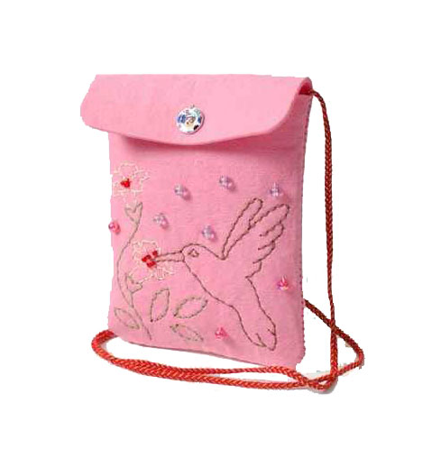 Набор для творчества сумочка из фетра розовая 'Птичка'