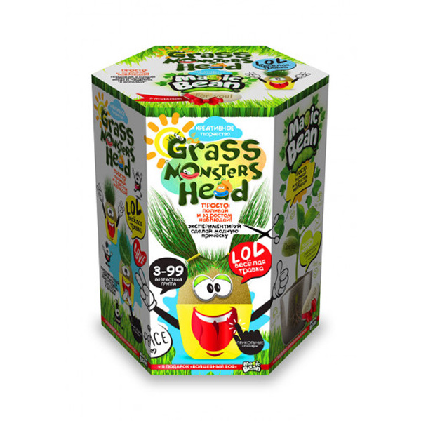 Набір для вирощування рослин 'Grass monsters head'
