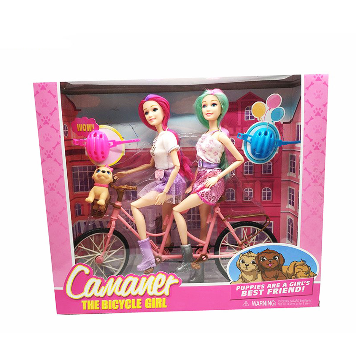Набор кукол на двойном велосипеде