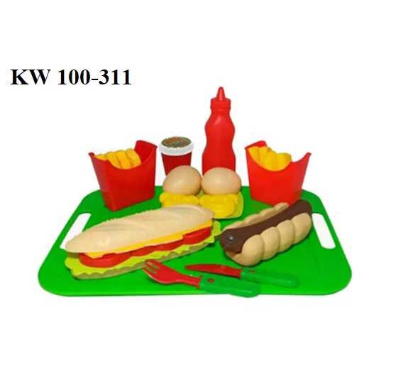 Набор продуктов на подносе 'Фаст-фуд'