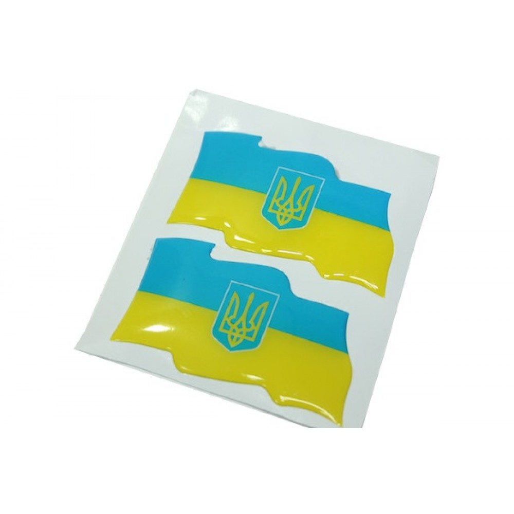 Наклейка рельефная 'Флаг Украины' 2шт