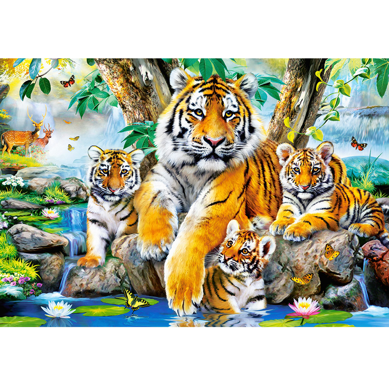 Пазл Castorland 'Семья тигров у ручья'