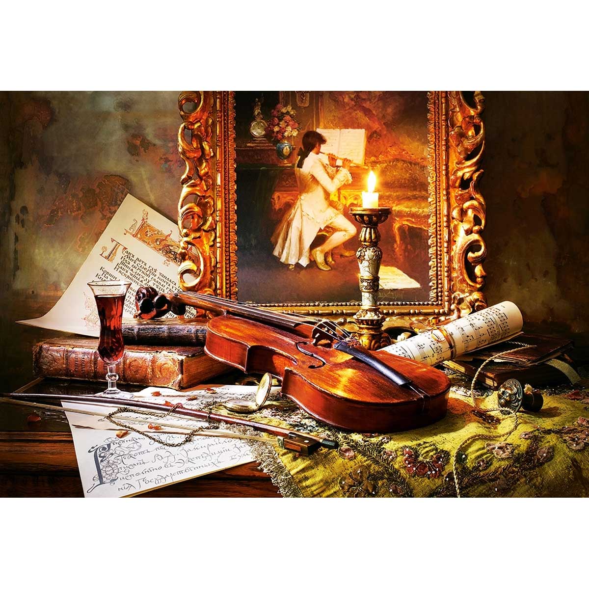 Пазл 'Натюрморт зі скрипкою і живописом' 1000 елементів