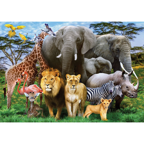 Пазли 1000 елементів 'Тварини Африки'