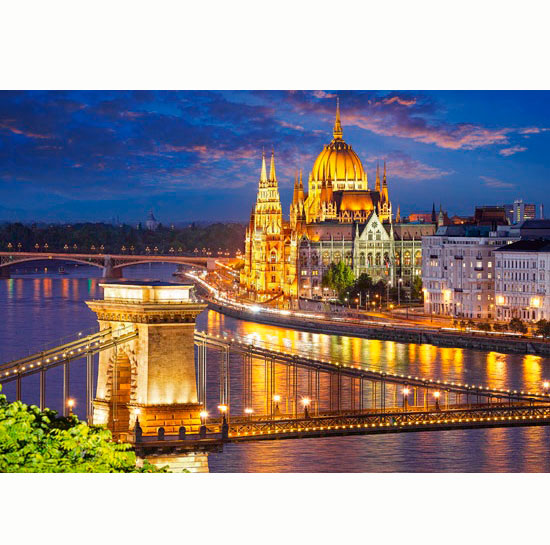 Пазли Castorland 2000 елементів 'Панорама Будапешта у сутінках'