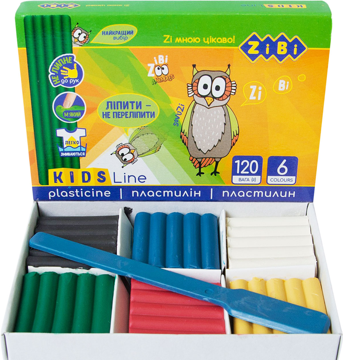 Пластилін ZiBi Kids Line 6 кольорів
