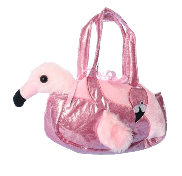 Плюшевая сумка 'Фламинго' с короткими ручками