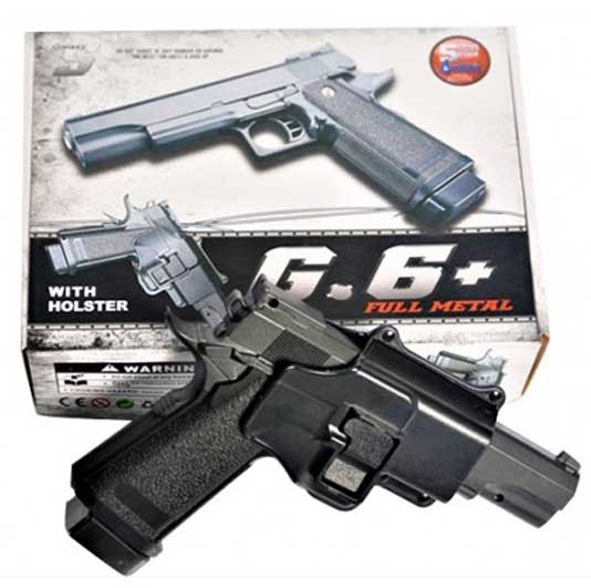 Пневматичний пістолет Galaxy Colt M1911 Hi-Capa з кобурою