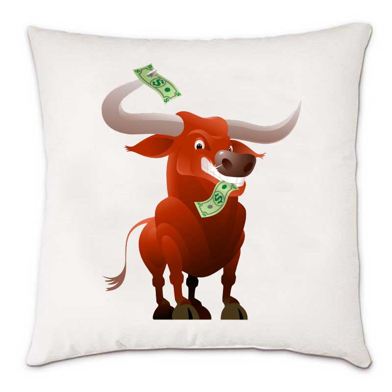 Подушка на рік бика 'Бик з грошима'