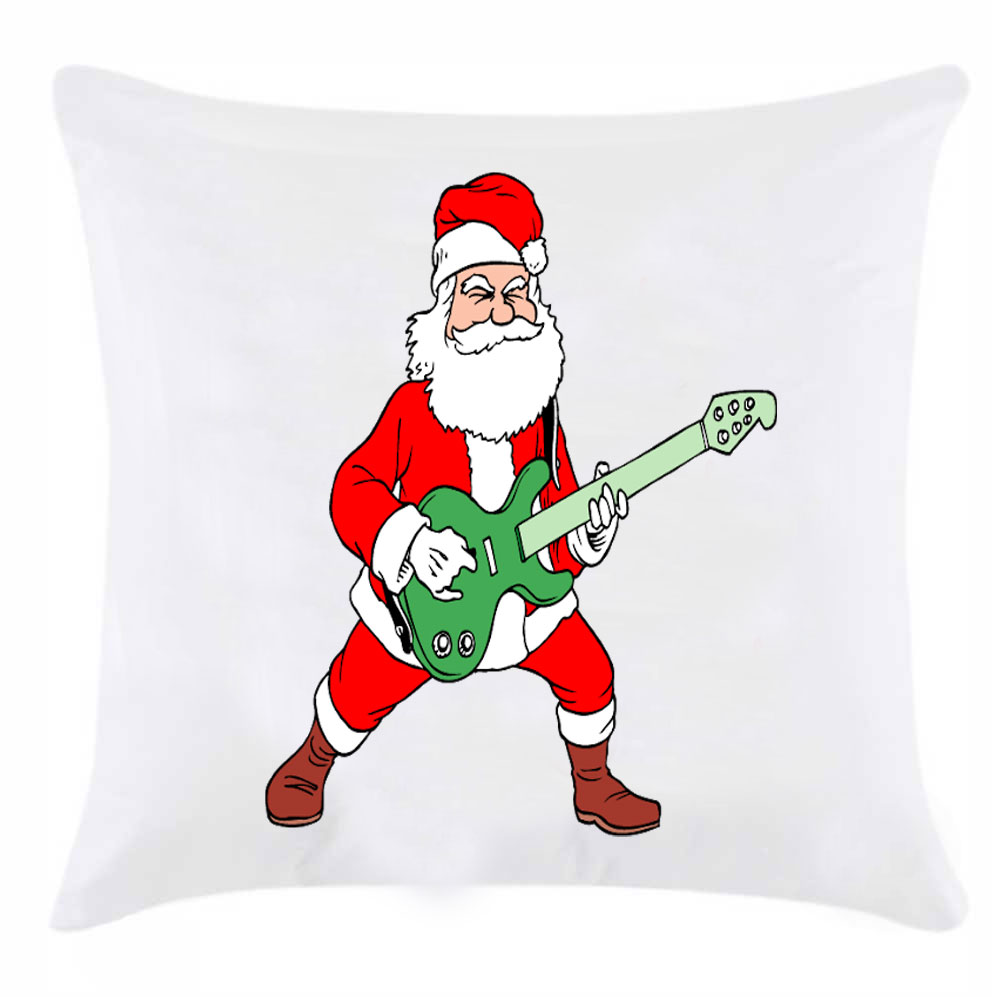 Подушка новорічна 'Дід мороз гітарист'