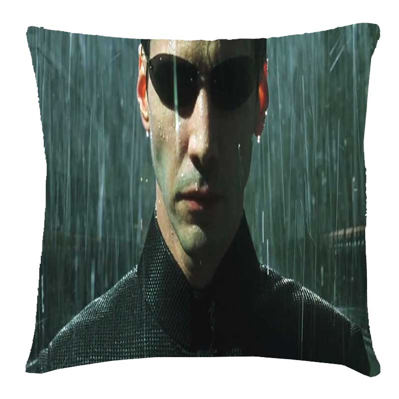 Подушка з 3Д принтом Матриця 'Нео під дощем'