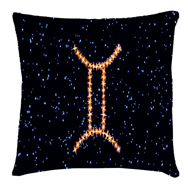 Подушка з 3Д принтом 'Близнюки' зірковий знак зодіаку