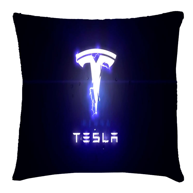 Подушка с 3Д принтом 'Логотип Tesla'