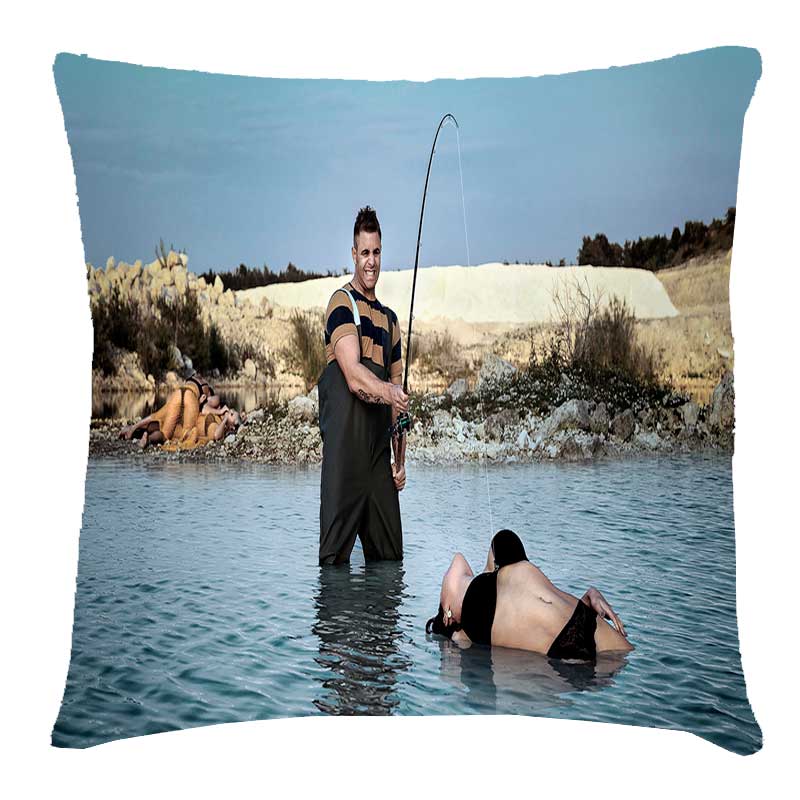 Подушка с 3Д принтом для рыбака 'Хороший улов'