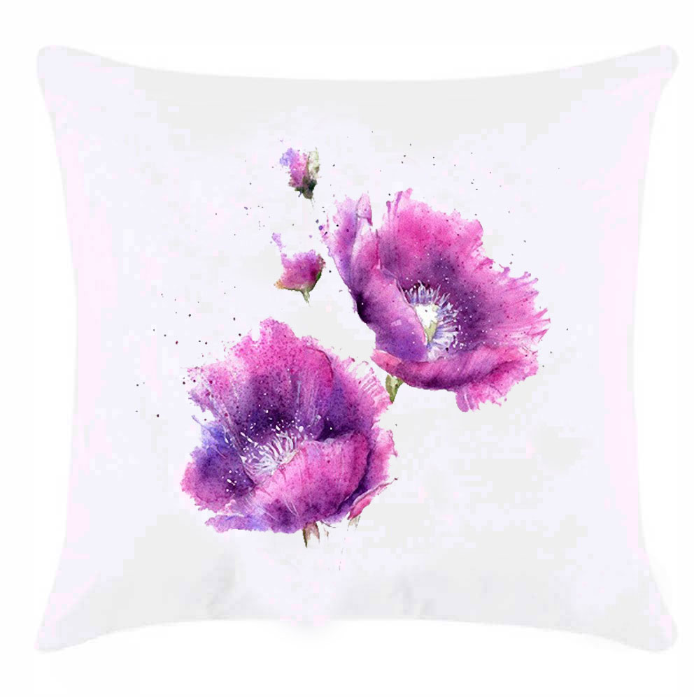 Подушка с принтом фиолетовое цветение