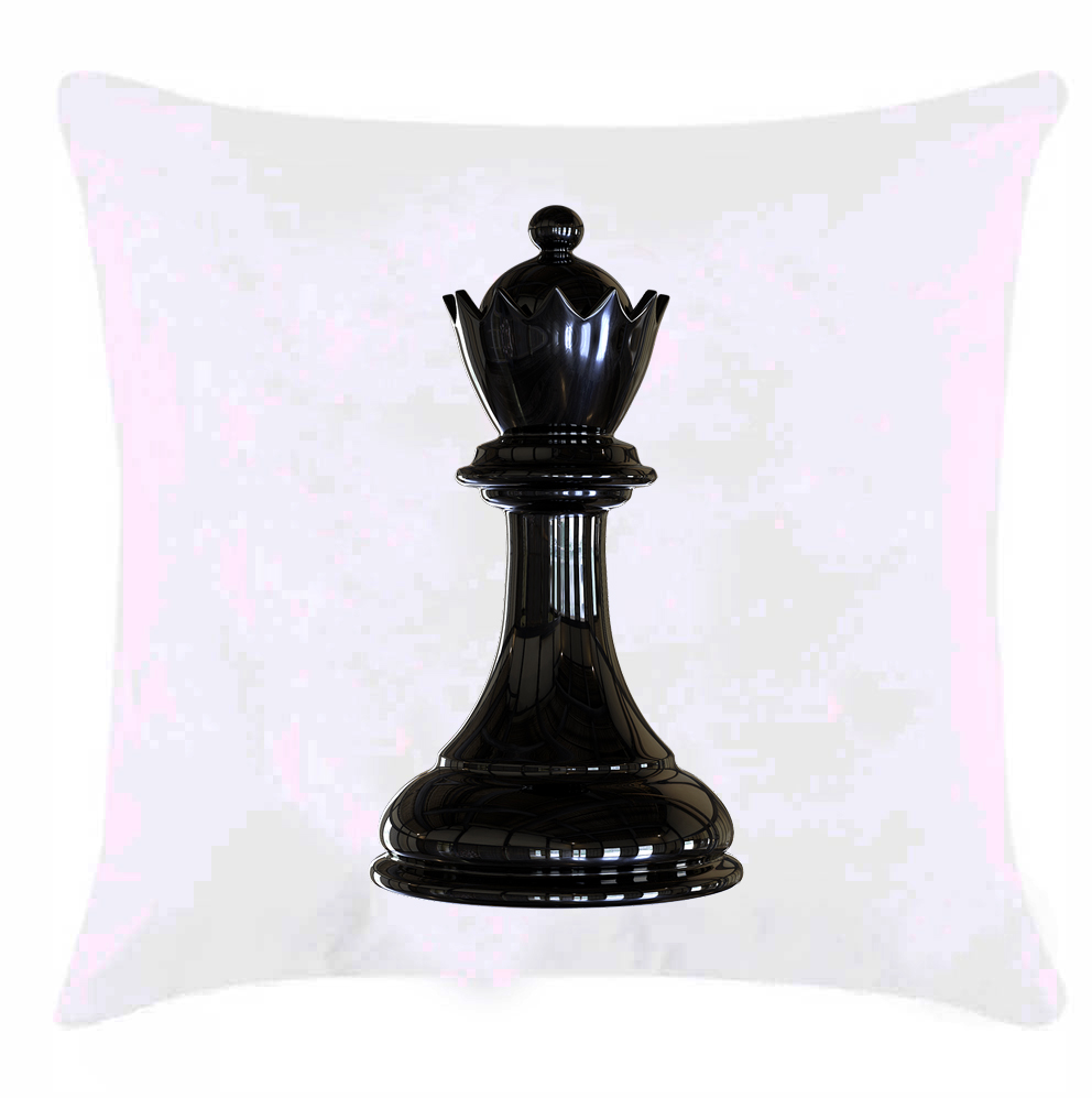 Подушка с шахматной фигурой 'Ферзь черный'