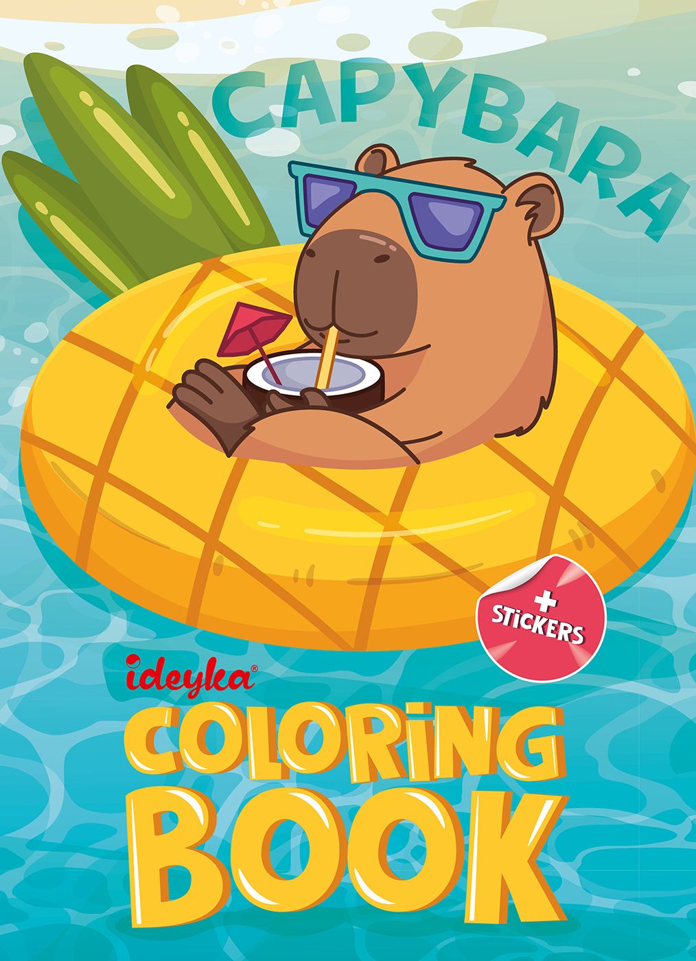 Розмальовка зі стікерами Капібара на канікулах