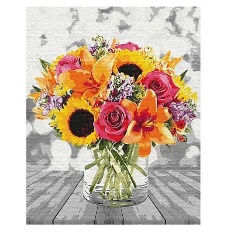 Малювання по номерам 'Букет квітів' яскравий і стильний