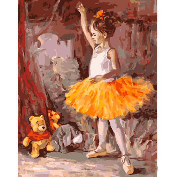 Роспись красками по номерам 'Маленькая балерина'