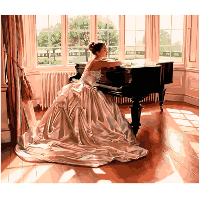 Роспись красками по номерам 'Невеста у рояля'